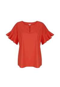 Alba Moda - Bluse mit V-Ausschnitt - orange