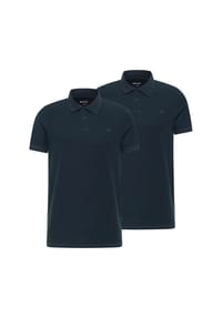 MUSTANG® - Herren Poloshirt 2er Pack - Palco, Bio-Baumwolle, Knit Piqué, einfarbig - Dunkelblau