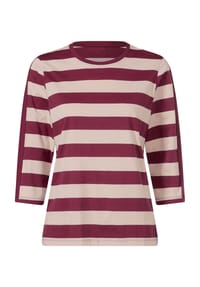 SIEH AN! - 3/4-Arm-Shirt - bordeaux-elfenbein-gestreift