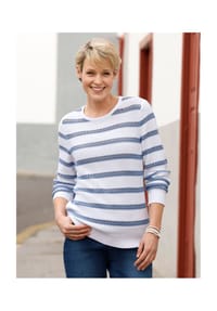 SIEH AN! - Rundhals-Pullover - bleu-ecru-gestreift
