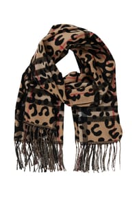 BETTY BARCLAY - Winterschal mit Fransen - Camel/Black