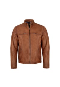 MADDOX - Herren Lederjacke Lammnappa cognac - cognac