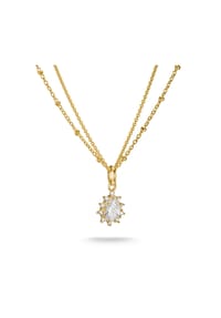 Thomas Sabo - Doppelkette mit Zirkonia in Tropfenform - gelbgoldfarben