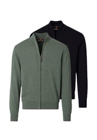 redmond - Strickjacke 2er Pack Basic - Schwarz