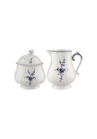Villeroy & Boch Milch- und Zucker-Set Vieux Luxembourg 2er Set weiß-blau - VIEUX LUXEMBOURG - weiß-blau