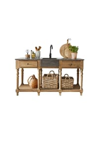 LOBERON - Spülenschrank Bergenfield braun/grau - braun/grau