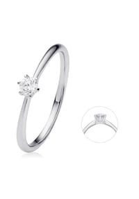 ONE ELEMENT Timeless Diamonds - 0.15 ct Diamant Brillant Ring aus 585 Weißgold - silber