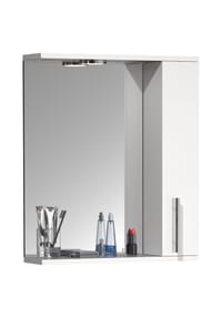 VCM. - Badschrank zeitlos | Maße ca. H. 60 x B. 50 x T. 14 cm | ausreichend Stauraum | Spiegelschrank - Lisalo M - weiß