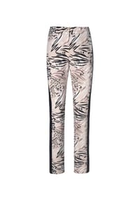 MADELEINE - Slimline-Hose mit abstraktem Print und Zierstreifen - schwarz / multicolor