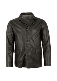 MADDOX - Herren Lederjacke Lammnappa schwarz - schwarz