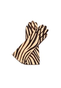 Kazar - Lange Handschuhe aus Leder mit Naturhaar-Finish - Braun