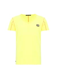CIPO & BAXX® - T-Shirt mit Logo-Patch Prints - NEONCORAL