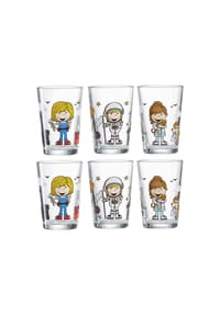 Ritzenhoff & Breker Kindergläser Berufe Mädchen 205 ml 6er Set bunt - BERUFE - bunt