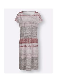 Sieh an! - Jersey-Kleid - altrosa-schwarz-bedruckt
