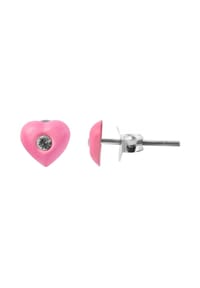Adelia's - Adelia's Mädchen Ohrstecker aus 925 Sterling Silber - Kunststoff mit Herz und Strass - silber
