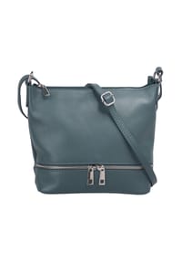 Cluty - Umhängetasche Echt Leder, Made In Italy - blau