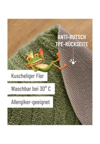 WECONhome Badteppich Fiete - Hoch-Tief-Effekt - Badteppich - anthrazit grau