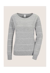 MADELEINE - Luxuriöser Kaschmirpullover mit Ajour-Muster - silbergrau / wollweiß / melange