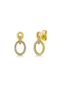 MONCARA - Damen Ohrstecker, 585er Gold, 46 Diamanten zus. ca. 0,15 Karat - Gelbgold