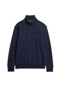 Superdry. - Herren Henley-Sweatpullover - Essential Logo Henley, einfarbig - Blau