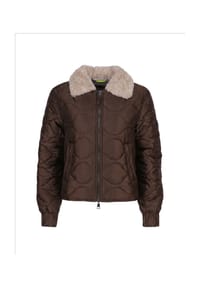 No. 1 Como - Steppjacke MASSA mit abnehmbarem Kunstfell - BLACK