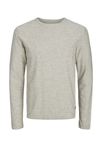 JACK & JONES - Pullover SUMMER Strickpullover R-Neck - hellgrau