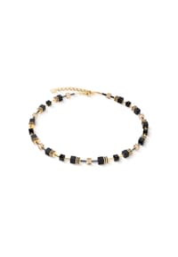CŒUR DE LION GeoCUBE® - Halskette Onyx - Schwarz/Gold