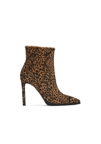 Kazar - Gemusterte Lederstiefel mit Naturhaar - Braun