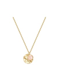 GLANZSTÜCKE MÜNCHEN - Damen Kette aus 925/- Sterling Silber in Gelbgold mit Rosenquarz - gelbgold