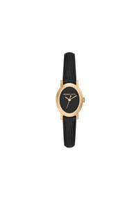 MICHAEL KORS MAUDE - Michael Kors Damenuhr Maude 3-Zeiger-Werk Leder schwarz, MK7585 - Gold