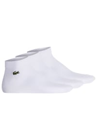 LACOSTE - Unisex Sneakersocken, 3er Pack - Baumwollmischung, einfarbig, Logo - Schwarz