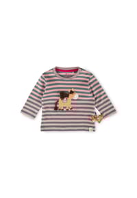 sigikid® - Langarmshirt Pony Love , für Babys - Rosa/Grün gestreift