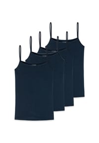 uncover by SCHIESSER - Spaghetti Top 4er Pack Bamboo Cotton - Dunkelblau