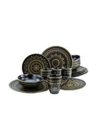 CreaTable Mandala Gold Schwarz, Kombiservice 16-tlg - Mandala Gold - Gold