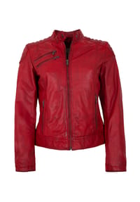 7eleven - Damen Lederjacke Lammnappa rot - rot