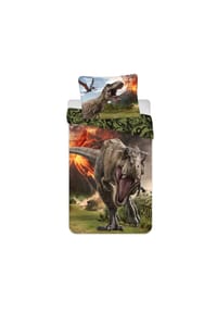 COFI - Jurassic World Kuschelige Bettwäsche Baumwolle, 140x200 cm & 70x90 cm - Mehrfarbig 200x140 + 70x90 cm