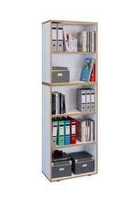 VCM. - Holzregal stehend | platzsparender Aktenschrank | Maße ca. B. 60 x H. 183 x T. 33 cm | Elegantes Regal | Büroregal – Salia 5fach B. 60 cm - Anthrazit