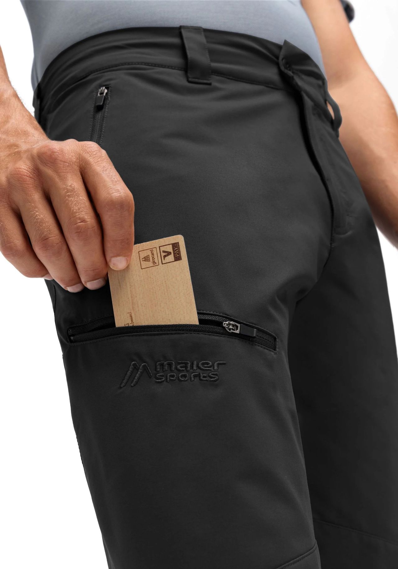 Maier® sports Outdoorhose "Nil Loop", Dryprotec-Technologie, Atmungsaktiv, FüR Herren, Schwarz, 58
