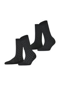 ESPRIT - Kurzsocken, 2er-Pack, elastische Bündchen, Punkte, für Damen - BLACK