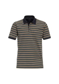 CASAMODA - Herren Polo-Shirt gestreift - graues Dunkelblau