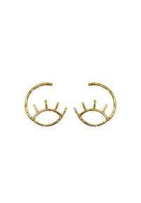 LES REINES - Eye of the Sun Earrings - Gehämmerte Creolen, 24K vergoldet - Gold