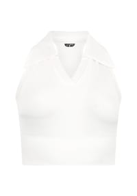 PLEIN SPORT - Polo Neck Cropped Top PS - black