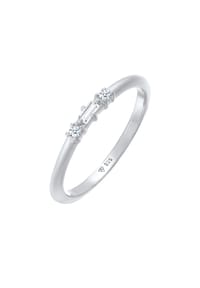 elli. DIAMONDS - Ring Verlobungsring Diamant (0.03 Ct.) Rechteck 925 Silber - Gold