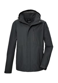 killtec® - Funktionsjacke, abnehmbare Kapuze, wasser- und winddicht, für Herren - 238 DUNKELANTHRAZIT