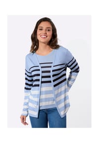 Witt - Shirt-Twinset - ecru-rosé-geringelt