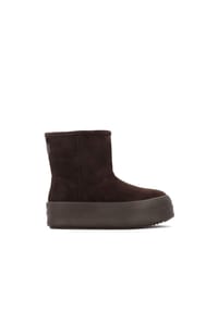 kazar - Braune Schneestiefel mit dicker Sohle und Isolierung aus Schafwolle - Dunkelbraun