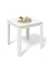 VCM. - VCM Esstisch ausziehbar, Holz Küchentisch 80-120 cm, kompakter Speisetisch für Küche & Essbereich, Tisch Pesoli - Weiß