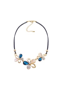 Steuer Modeschmuck - Collier Metall Glasstein - mehrfarbig