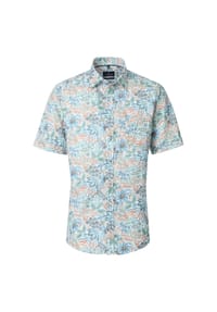 CASAMODA - Herren Freizeithemd Kurzarm Print Casual Fit - Orange
