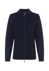 olsen - Cardigan mit Strukturstrick und Reißverschluss - Almond Beige Melange